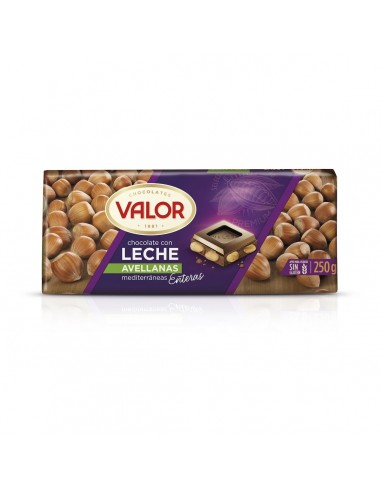 CHOC. PURO LECHE AVELLANA 250GR VALOR...