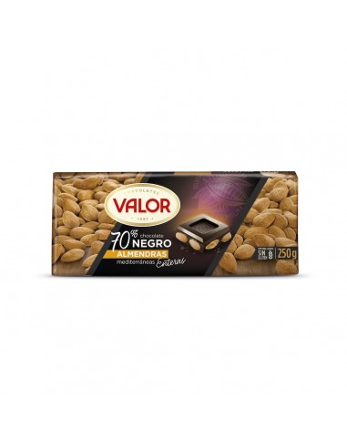CHOC. NEGRO 70% CON ALMENDRAS 250GR...