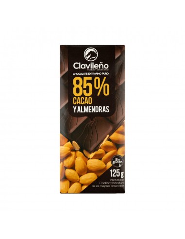 CHOC. NEGRO 85% C/ALMENDRAS 125GR (20...