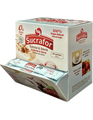 SUCRAFOR ERITRITOL Y STEVIA SACHET 85...